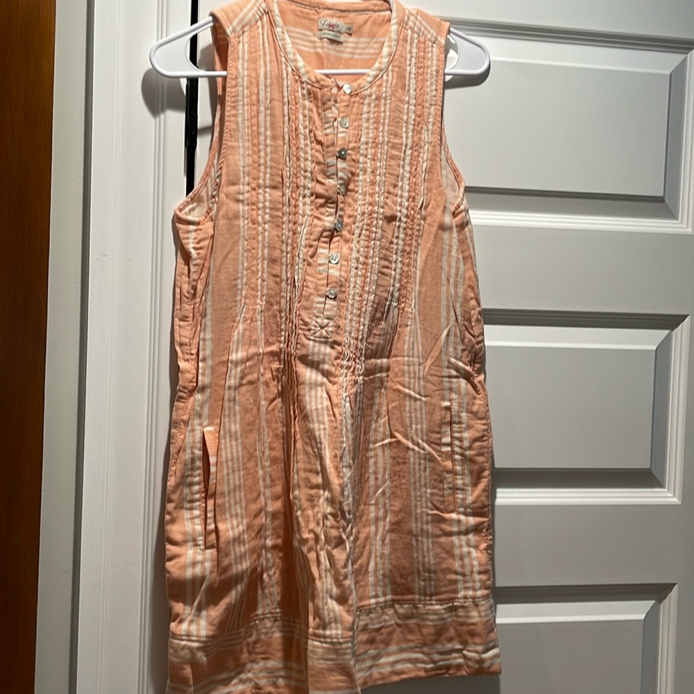 Orange and white striped Faherty Isha dress